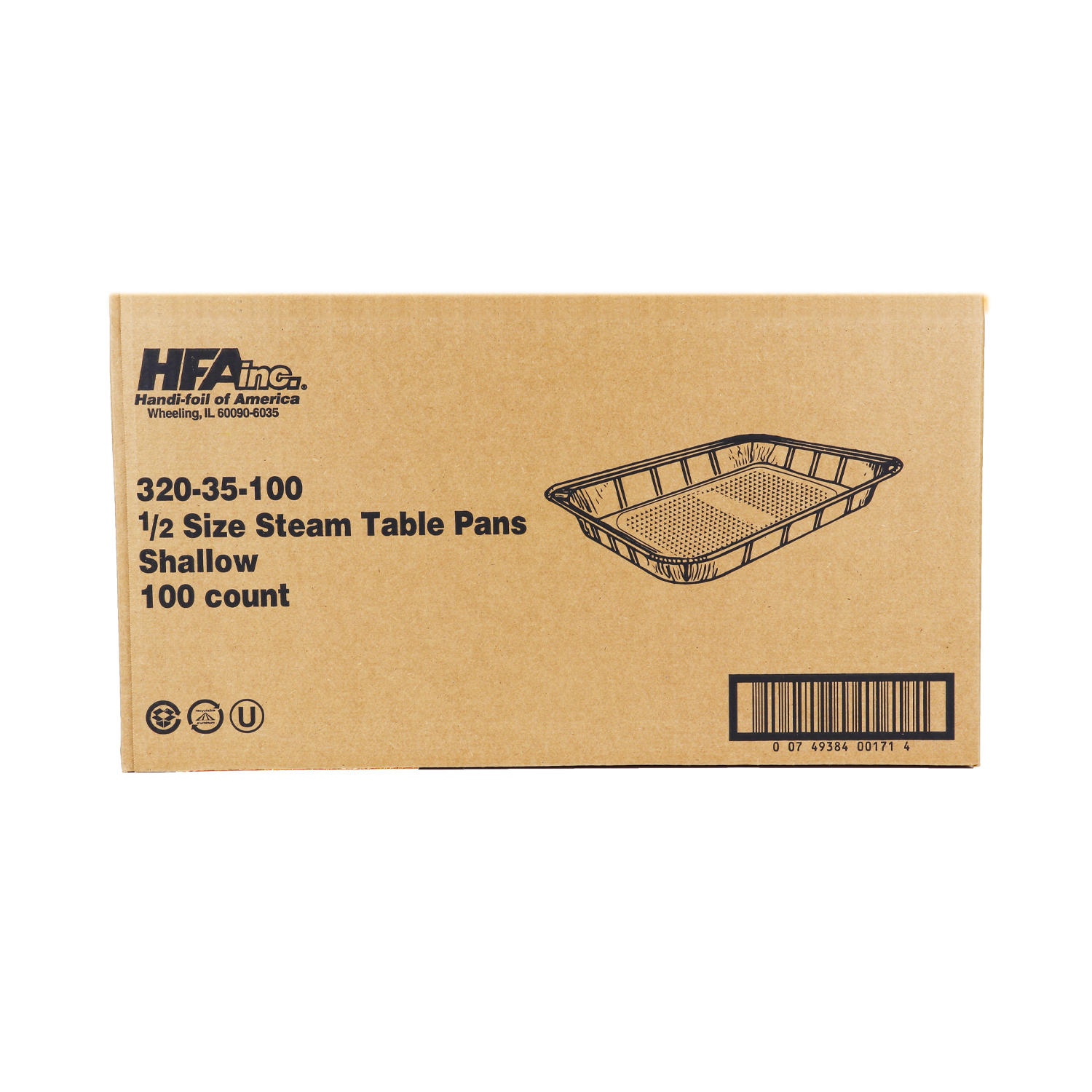  Handi-Foil Half-Size Shallow Aluminum Foil Steam Table